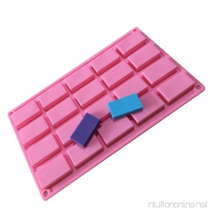 Allforhome (TM) 20 Cavities Rectangle Silicone Soap Mold Handmade Guest Sample Soap Mold Ice Cube Tray Biscuit Candy Chocolate Bar DIY Mold Mould - B00ISHFX2W